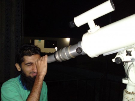 Abubaker viewing through PIA Planetarium Karachi Telescope 