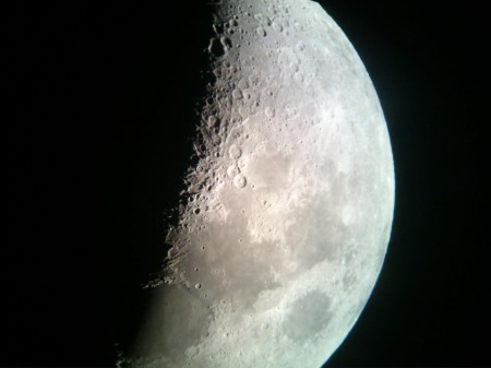 Moon captured using HTC phone camera and telescope
