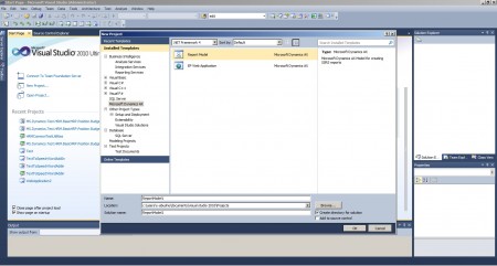 Create Report Model project in Visual Studio