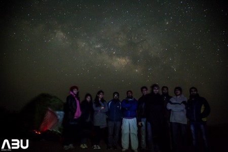 A group photo with Milky Way