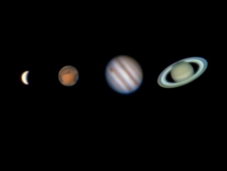 Venus, Mars, Jupiter and Saturn.